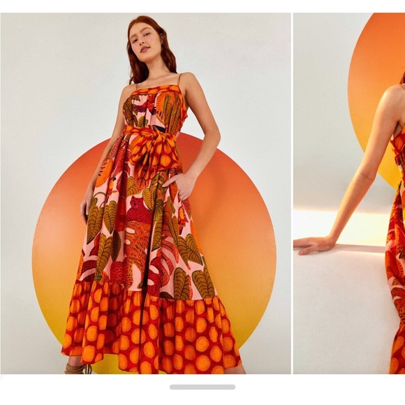 FARM Rio Summer Dream Linen-Blend Maxi Dress- White Lotus Vibes- Large! - Picture 10 of 12